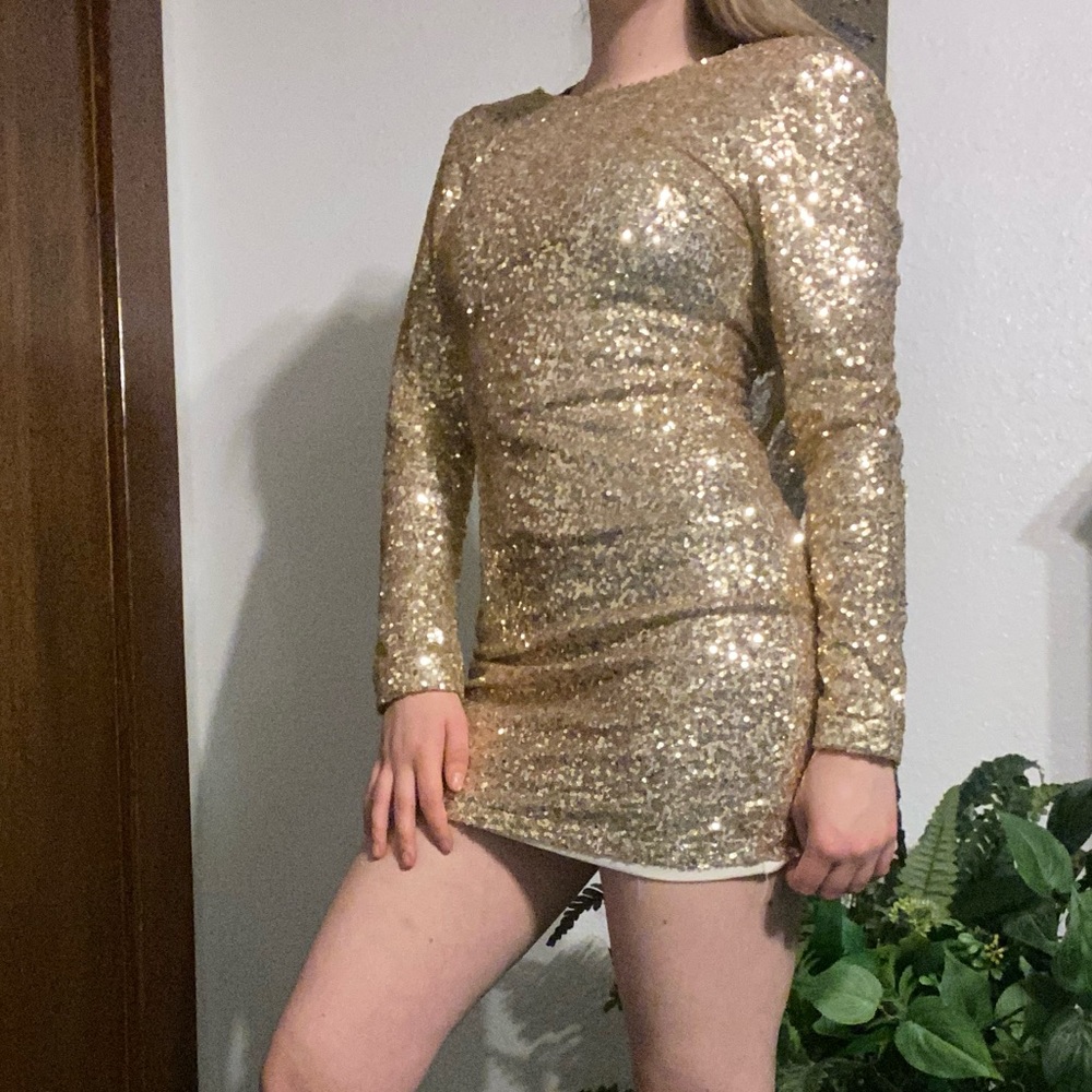 Western Wear gold sequin dress